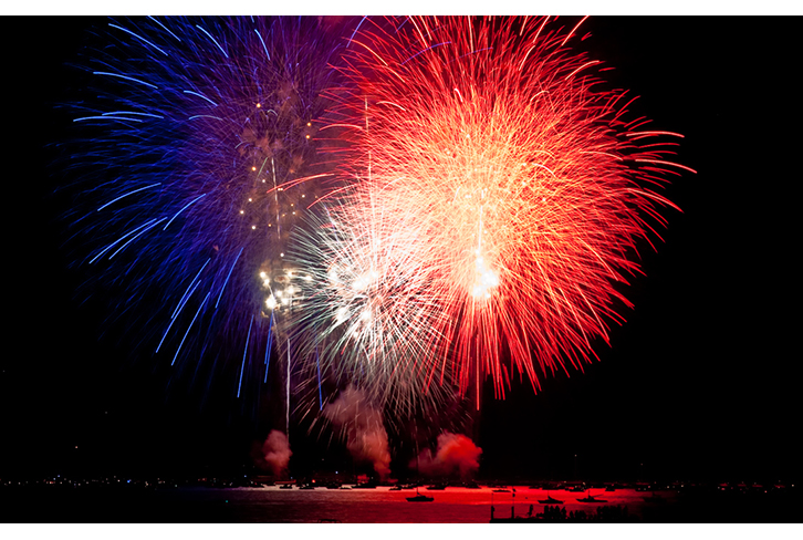 fireworks over lake tahoe